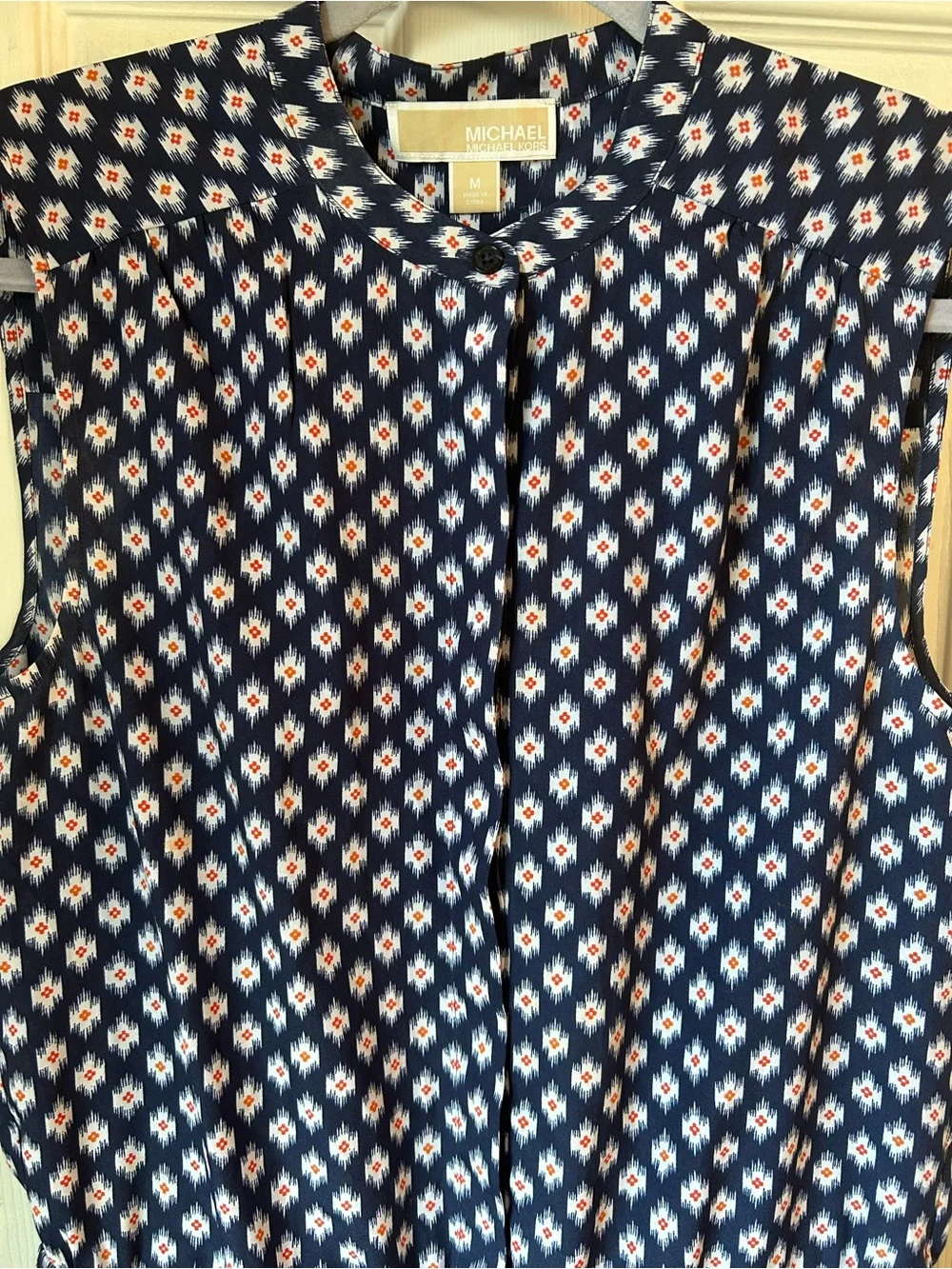 Michael Kors Navy Sleeveless Printed Romper